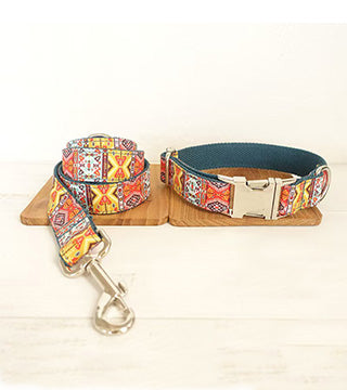 Correa y Collar Estillo Mandala Para Perros - Liampet Correa y Collar Estillo Mandala Para Perros - Liampet